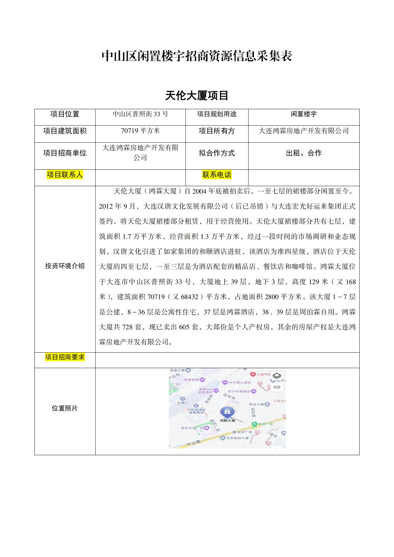 大连市中山区闲置文旅酒店、楼宇、商铺等资源信息(图8)